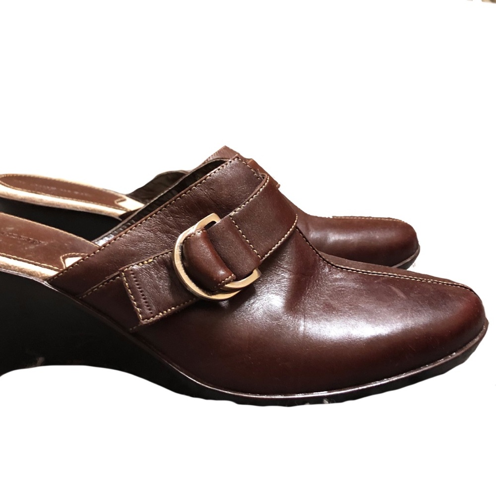 Brown Leather Clogs